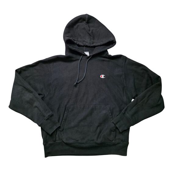 Champion Reverse Weave Vintage Hoodie Men’s Medium Black Heavyweight - Picture 1 of 7